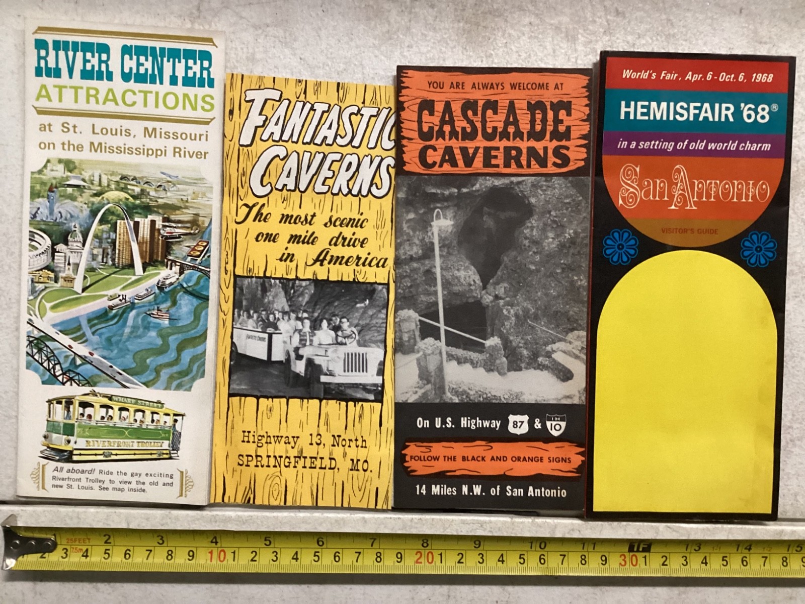 Vintage 1960s Travel Brochures Lot of 4 - Missouri Texas - Caverns River Center