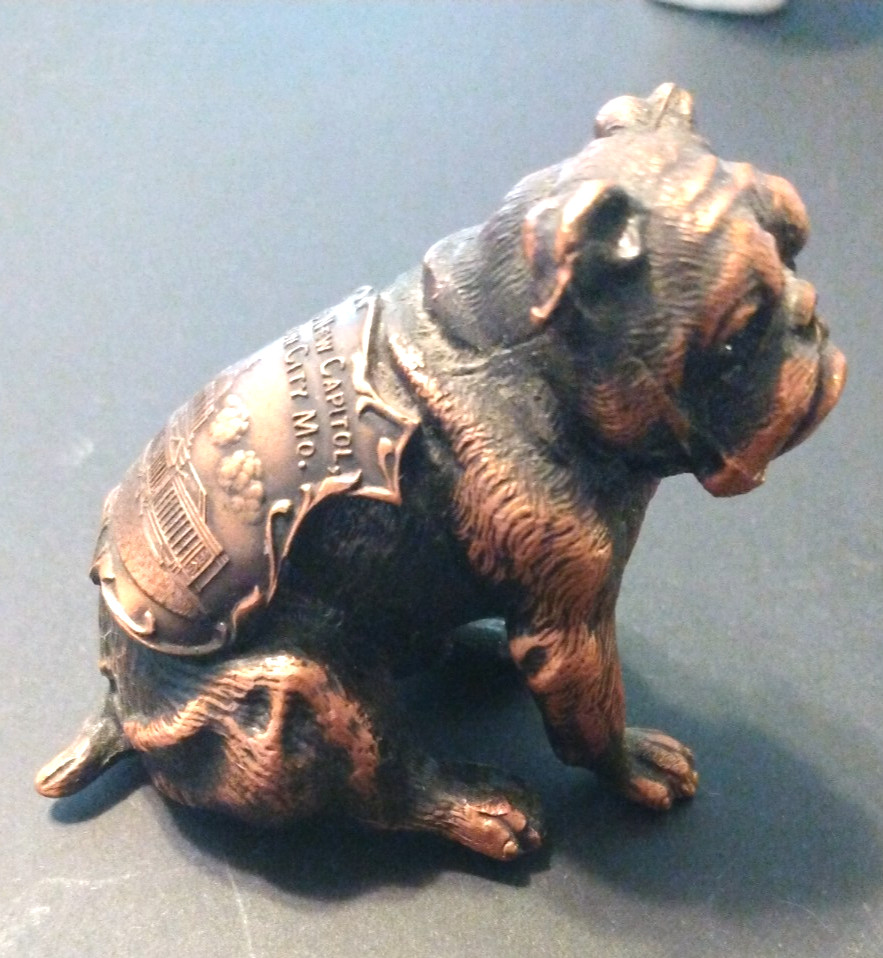 Vintage Miniature Bronze Bulldog Missouri's New Capitol Jefferson City Souvenir