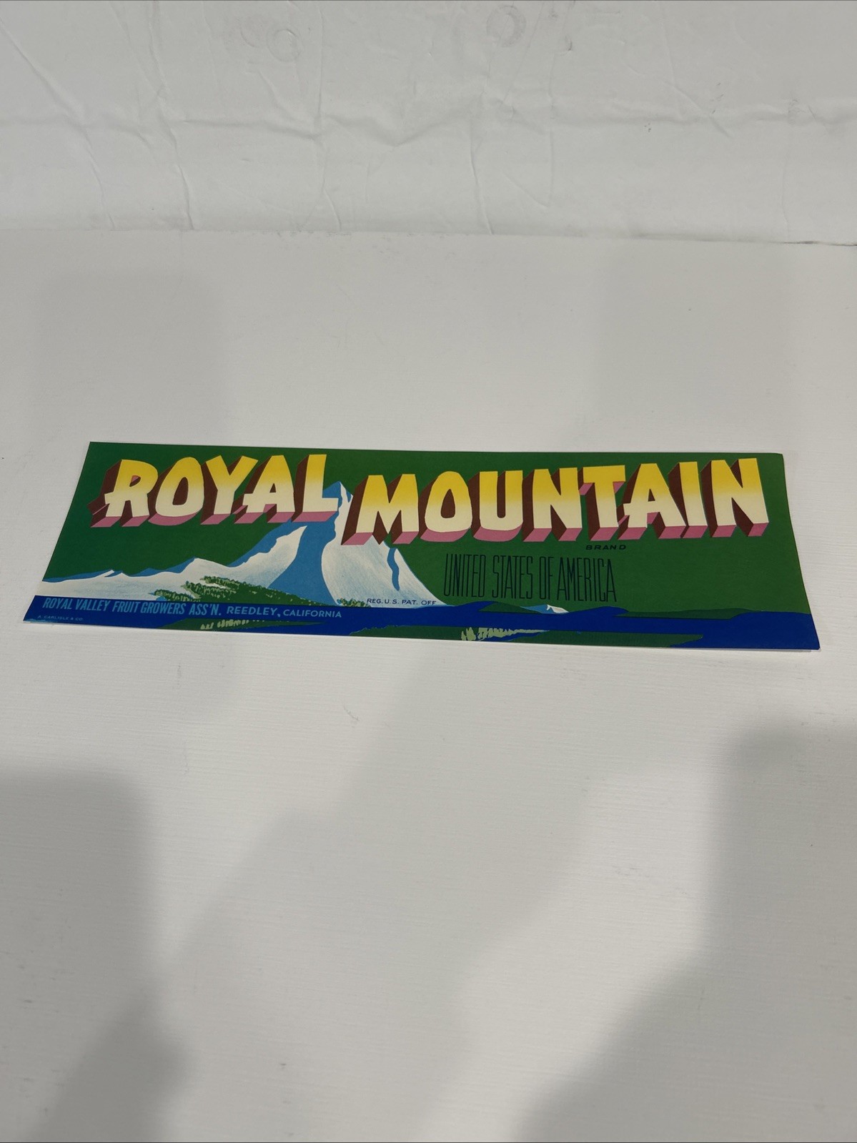 Royal Mountain Royal Valley Fruit Growers Produce Crate Label Reedley California Royal Mountain Royal Valley Fruit Growers Produce Crate Label Reedley California