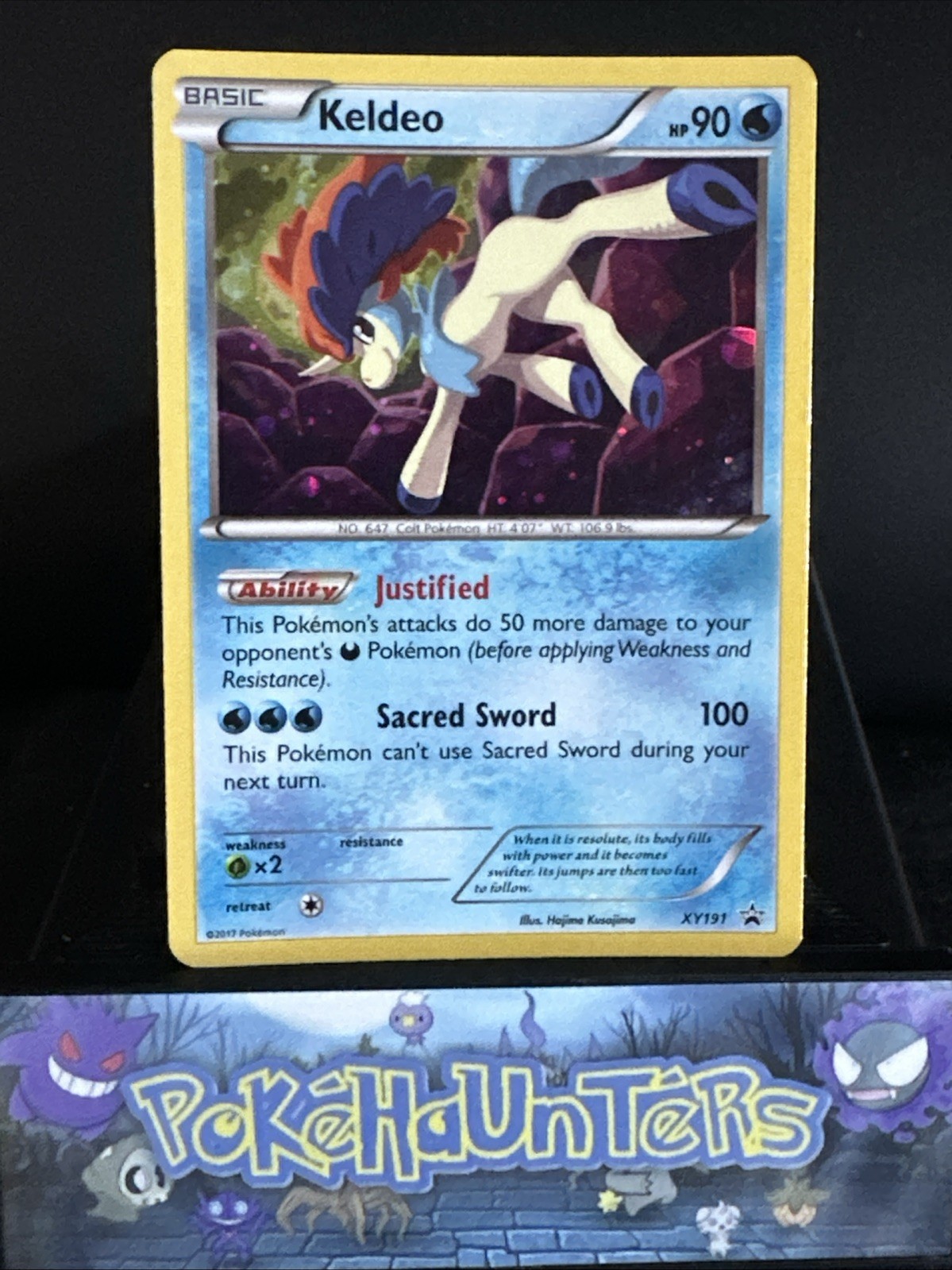 Pokemon Card Keldeo XY191 Black Star Promo Holo Rare HD SWIRL Near Mint