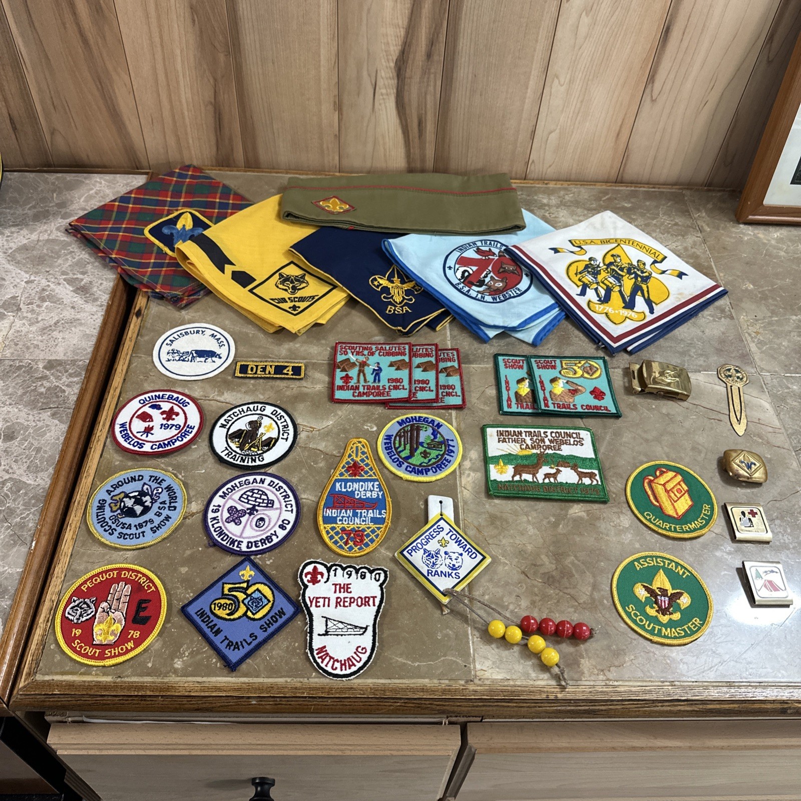 Vintage BSA Lot Patches Pennants Neckerchief Belt Buckle Merit Badges 1976-1980 Vintage BSA Lot Patches Pennants Neckerchief Belt Buckle Merit Badges 1976-1980