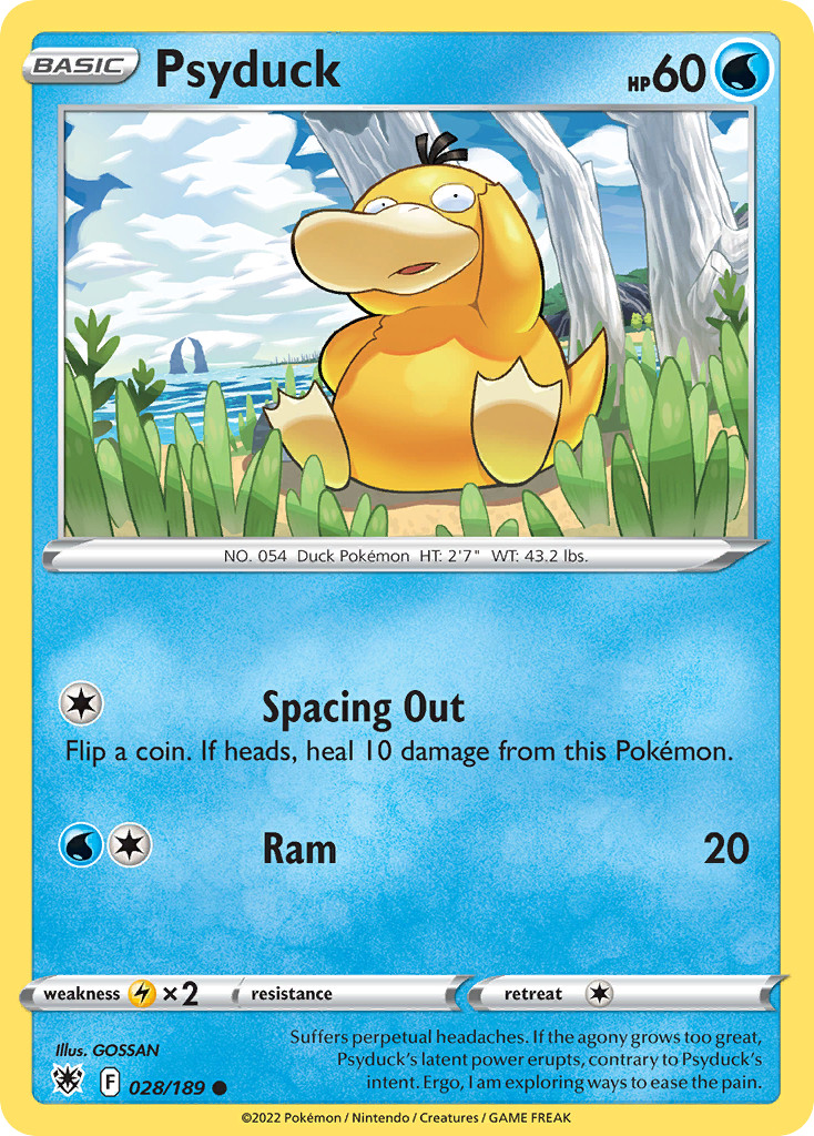 PSYDUCK C 028/189 ASTRAL RADIANCE POKEMON LP PSYDUCK C 028/189 ASTRAL RADIANCE POKEMON LP