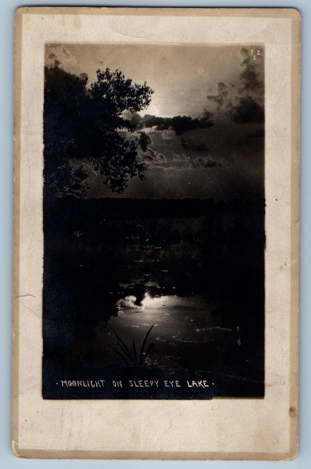 c1910\'s Moonlight On Sleepy Eye Lake Minnesota MN RPPC Photo Antique Postcard c1910\'s Moonlight On Sleepy Eye Lake Minnesota MN RPPC Photo Antique Postcard