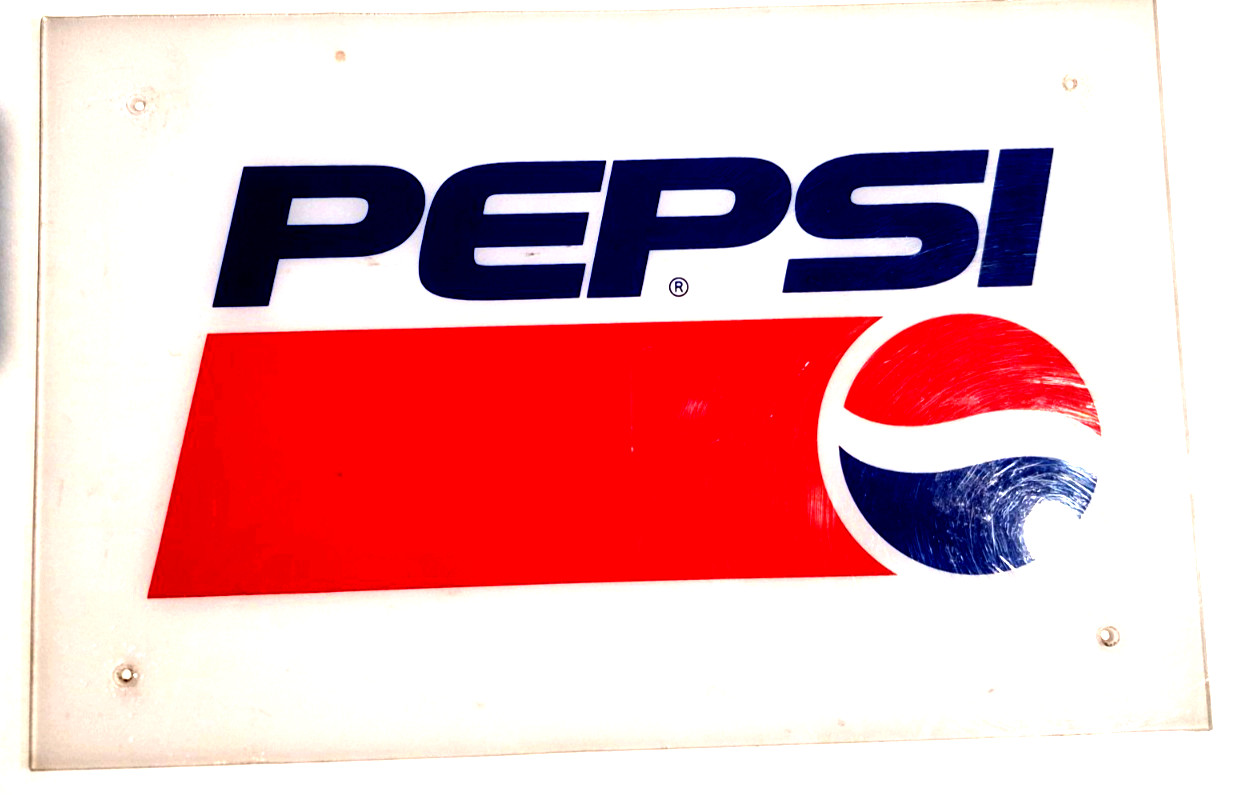 Vintage Pepsi PlexiGlass 10”x 15 1/2” Machine Store Display Advertising Sign Vintage Pepsi PlexiGlass 10”x 15 1/2” Machine Store Display Advertising Sign