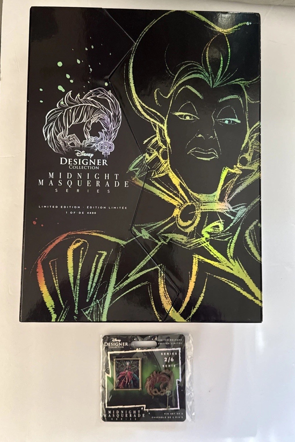 Disney Lady Tremaine doll Midnight Masquerade & matching pin set. 