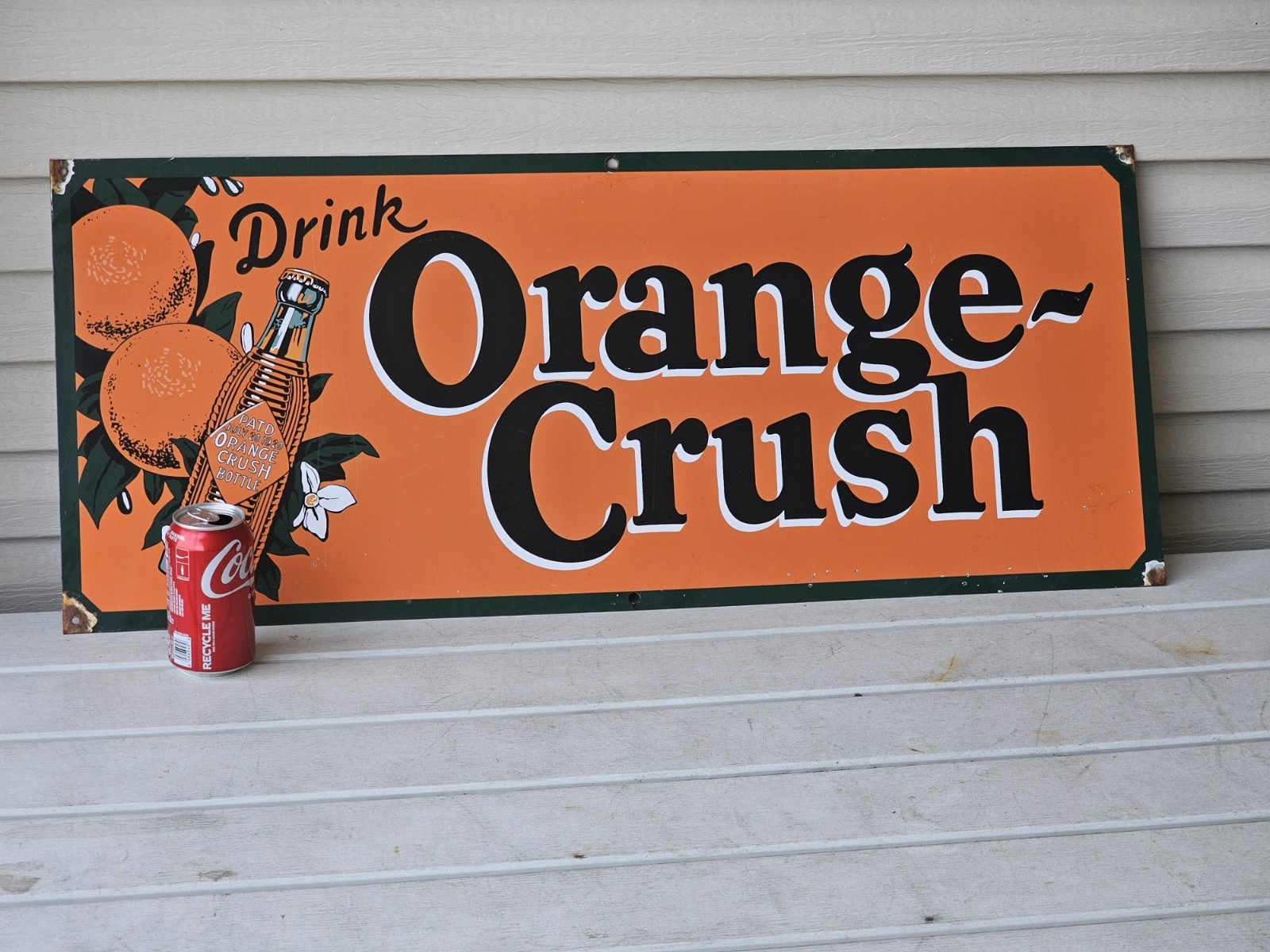 VINTAGE ORANGE CRUSH PORCELAIN SIGN OLD SODA COLA BEVERAGE 36\ VINTAGE ORANGE CRUSH PORCELAIN SIGN OLD SODA COLA BEVERAGE 36\