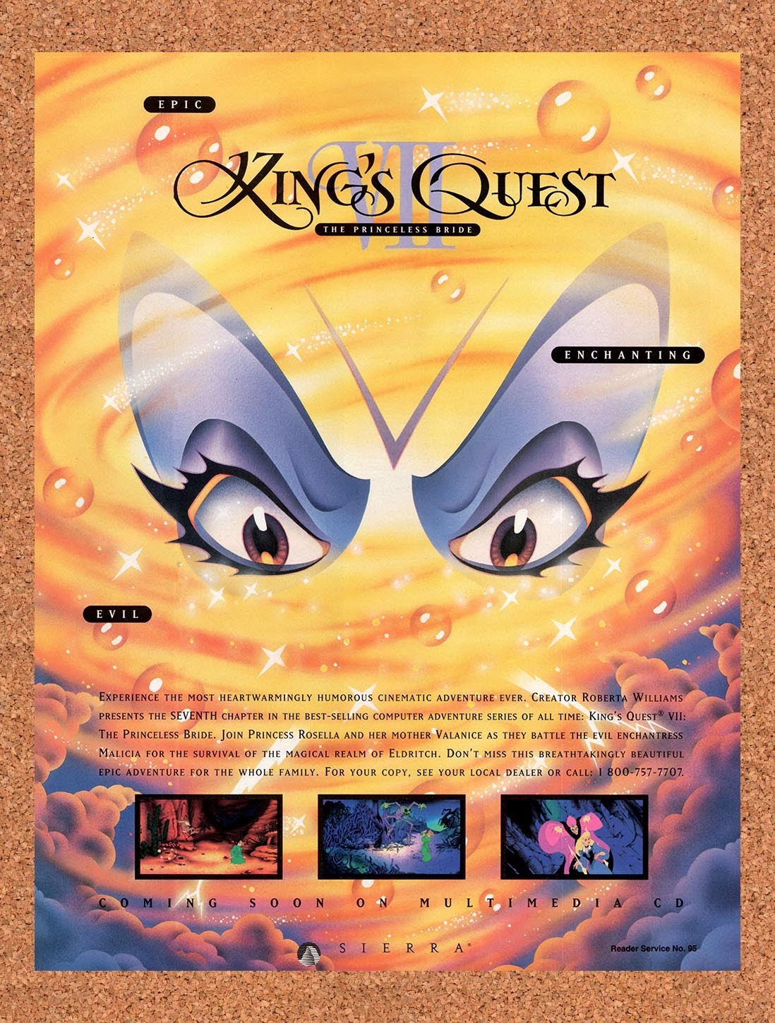 1994 King\'s Quest VII The Princeless Bride PC Original Advertisement / Promo v2 1994 King\'s Quest VII The Princeless Bride PC Original Advertisement / Promo v2