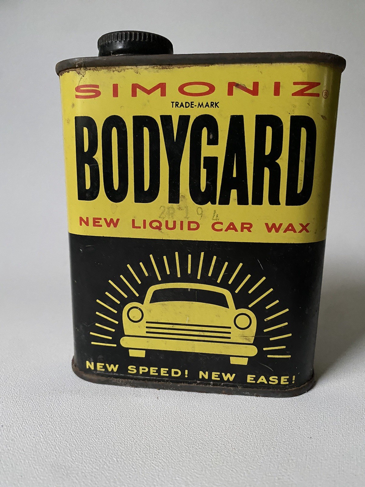 vtg 1950’s - 60’s Simoniz Liquid Car Wax Bodygard  12 oz Tin Advertising Can