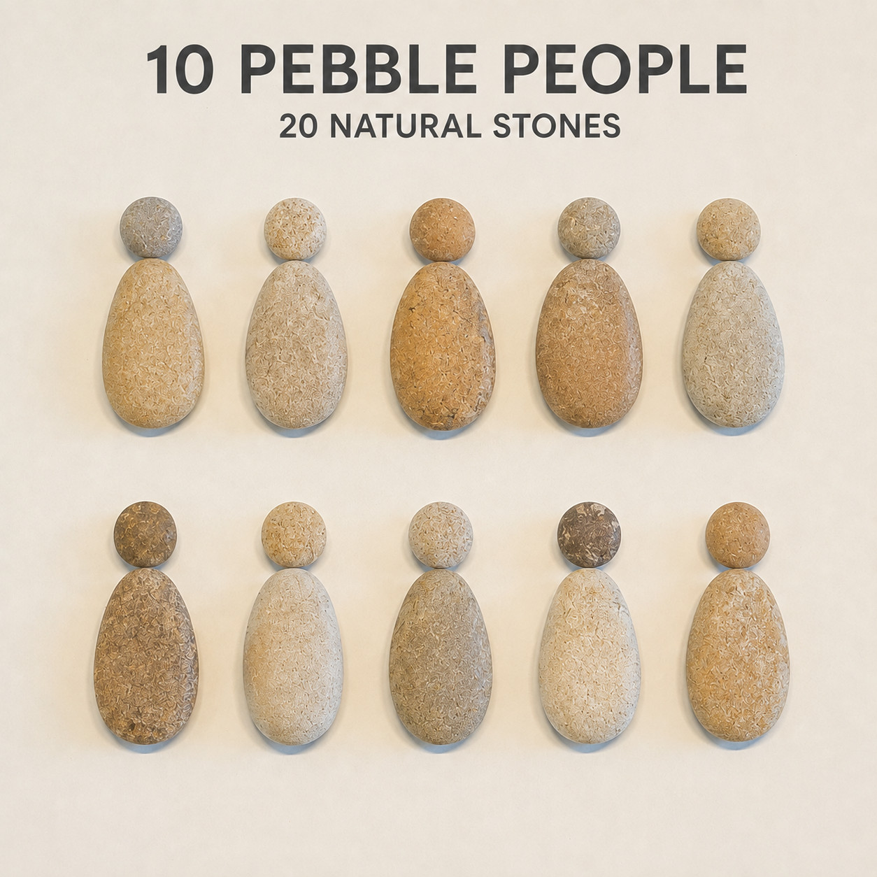 Natural Dead Sea Pebble Pairs Flat Stones for Art Crafts Lowest Point on Earth
