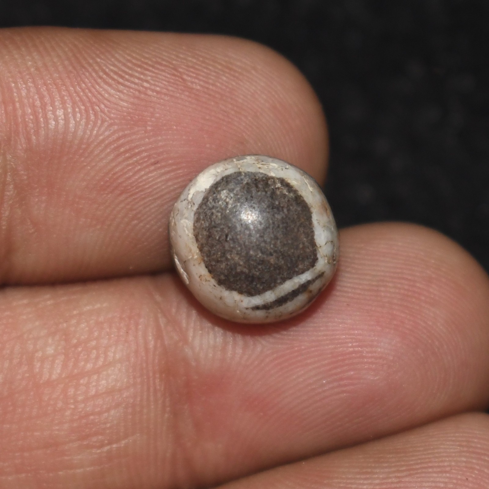 Authentic Ancient Tibetan Himalayan Banded Stone Lukmik Dzi Goat Eye Bead