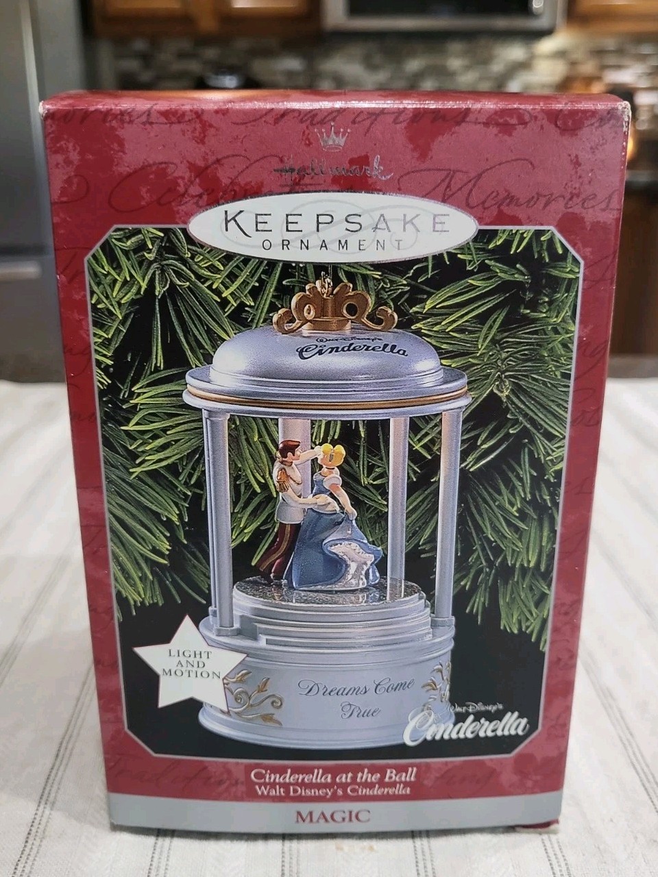 NRFB 1998 Hallmark “Cinderella at the Ball” Disney Light & Motion Ornament