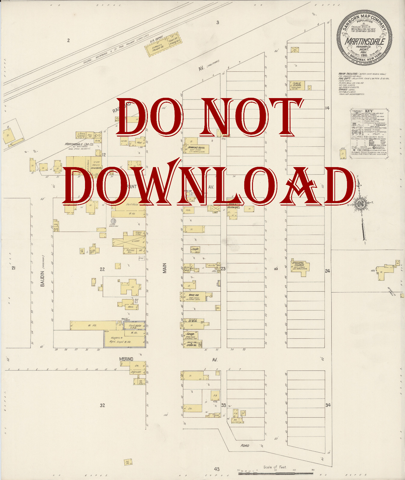 1916 Very Detailed COPY City Map Martinsdale Montana Perfect for researchers 1916 Very Detailed COPY City Map Martinsdale Montana Perfect for researchers