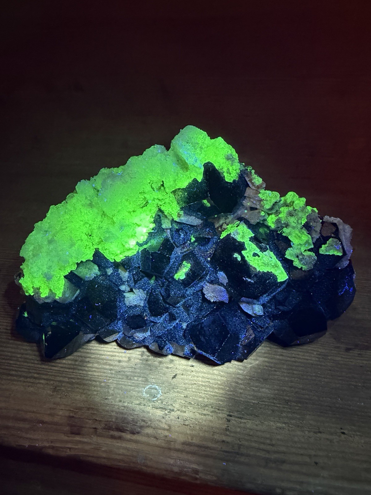 Awesome Black Tourmaline & Hyalite, UV, Erongo Mountains, NAMIBIA, 262grams Awesome Black Tourmaline & Hyalite, UV, Erongo Mountains, NAMIBIA, 262grams