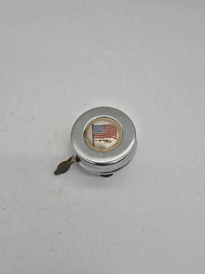 Vintage 70s Reich Bicycle Bell with American Flag Made in Germany Works