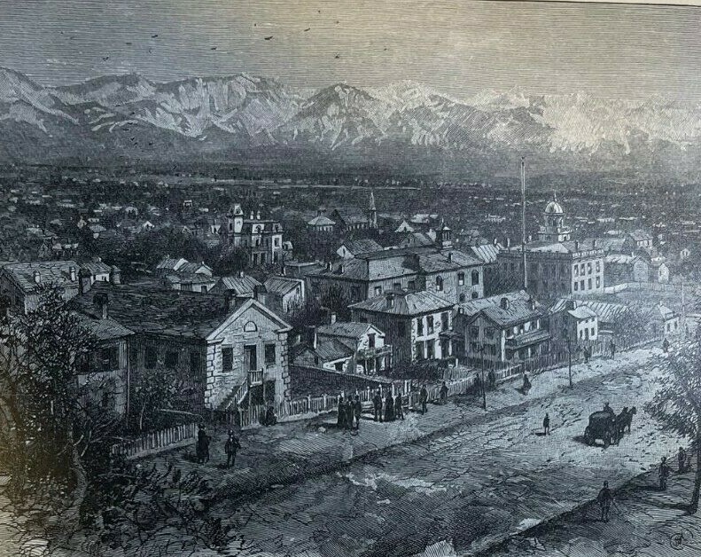 1884 Salt Lake City Mormons Tabernacle Camp Douglas Brigham Young House