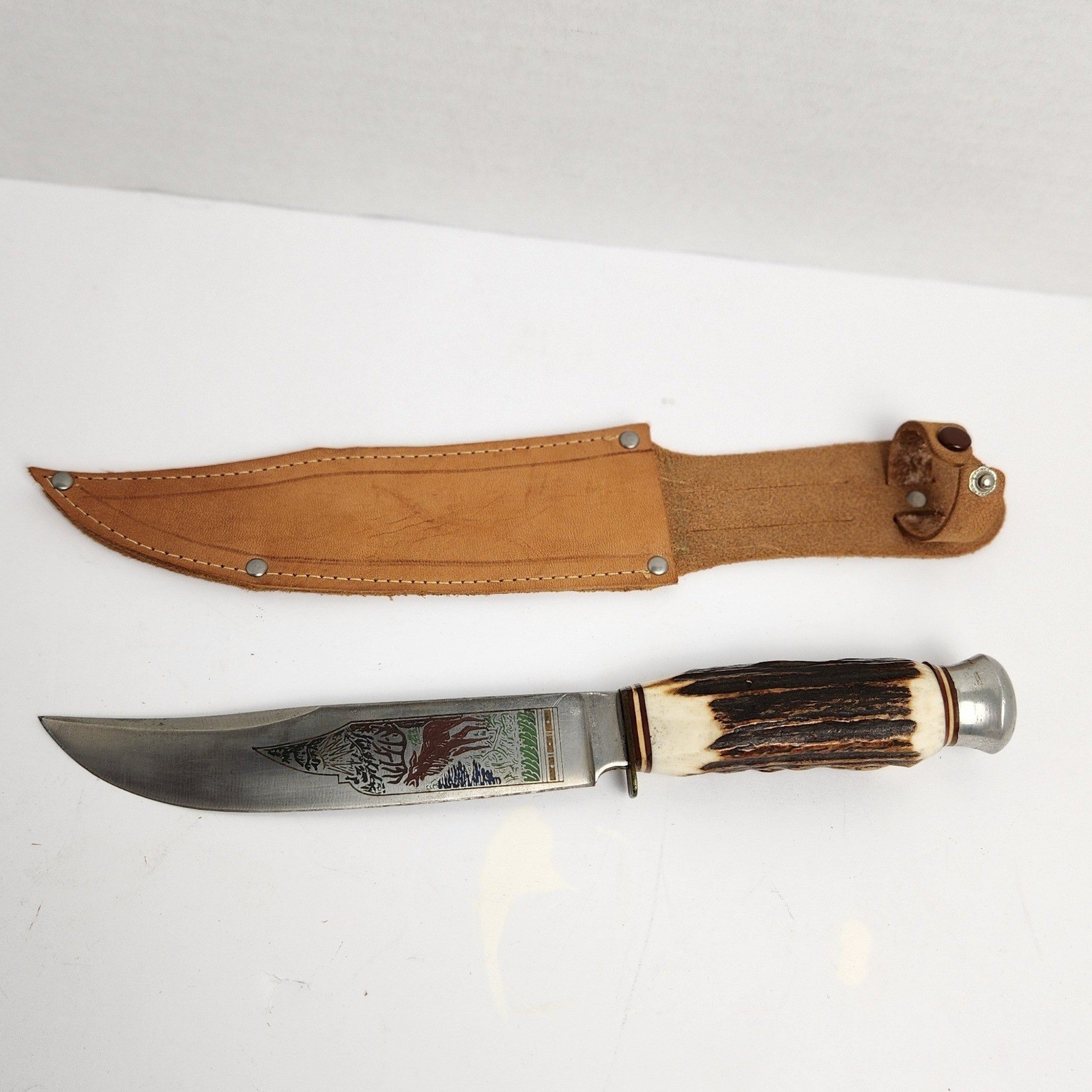 Vintage Solingen Cutlery B Svoboda Germany Stag Handle Hunting Knife with Sheath Vintage Solingen Cutlery B Svoboda Germany Stag Handle Hunting Knife with Sheath