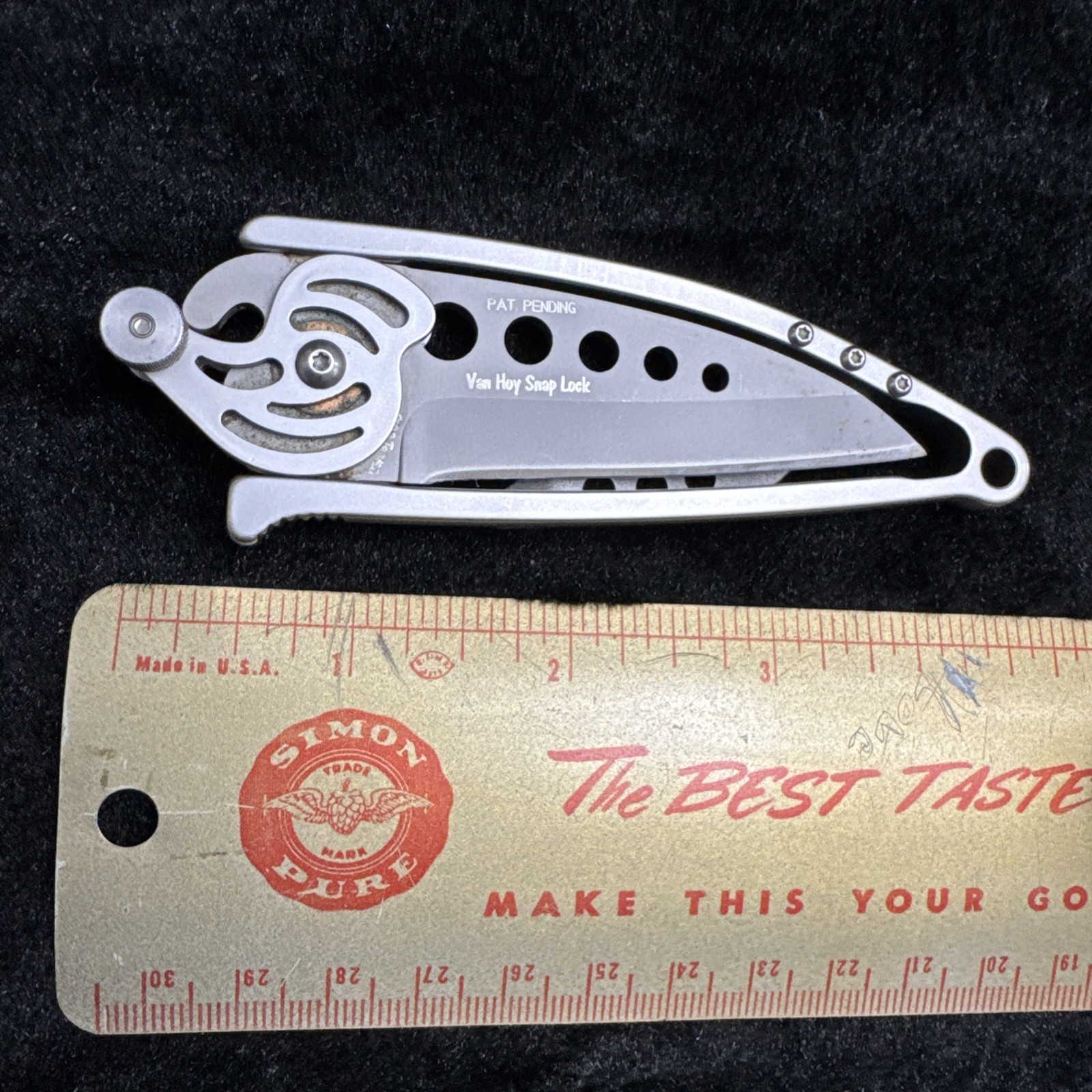 CRKT Van Hoy Snap Lock Folding Pocket Knife Stainless Steel Pat Pending Vintage
