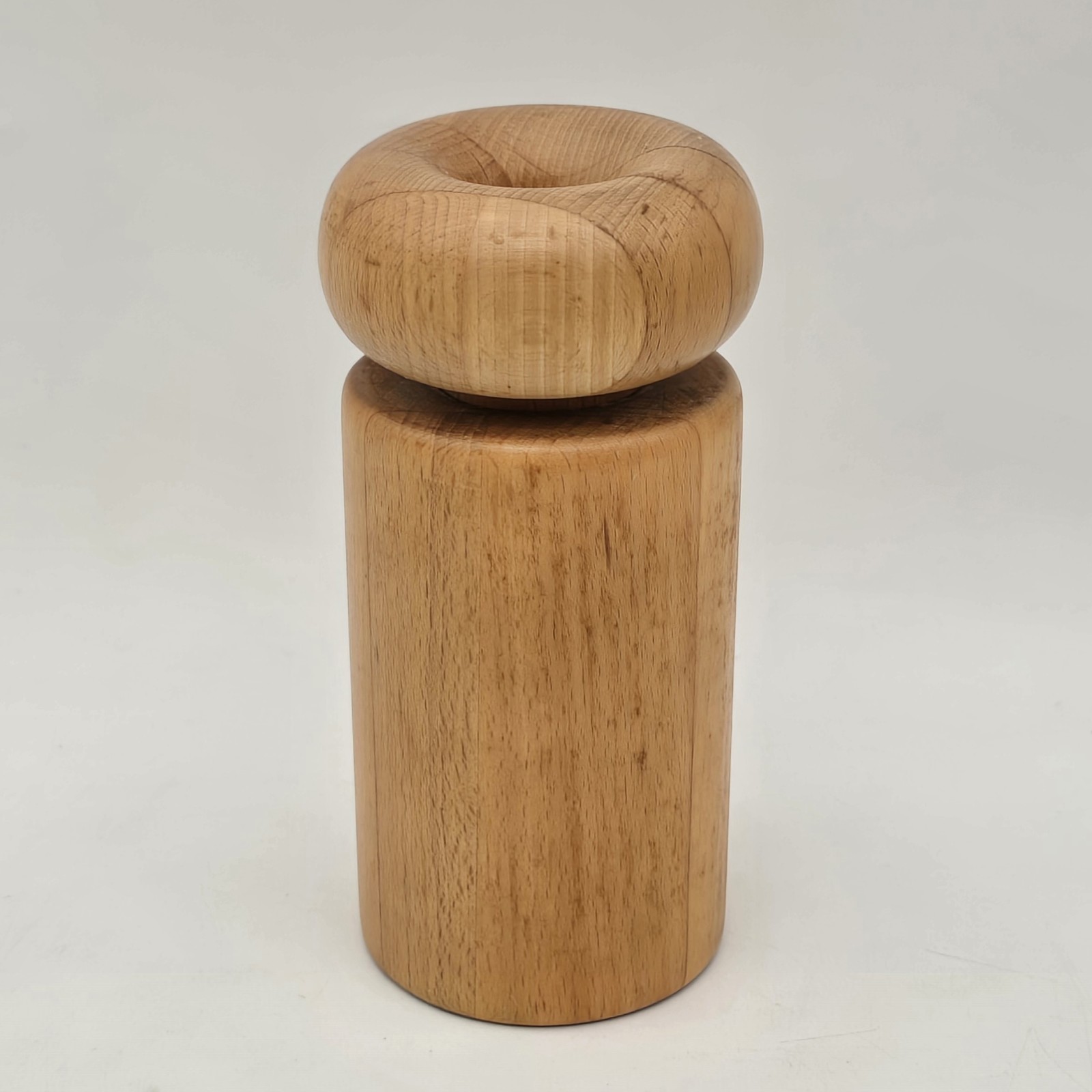 Vintage Nissen Danmark Pepper Mill Danish Modern UFO Top Teak Wood Grinder