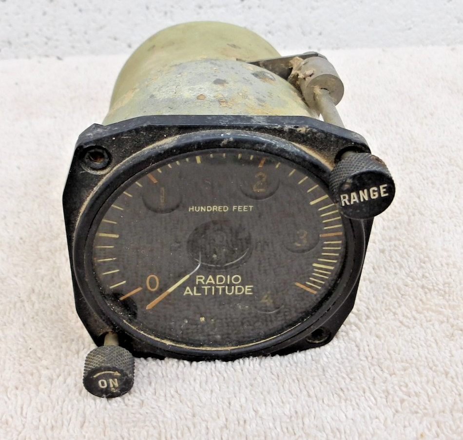 vintage World War II aircraft radio altitude indicator gauge..