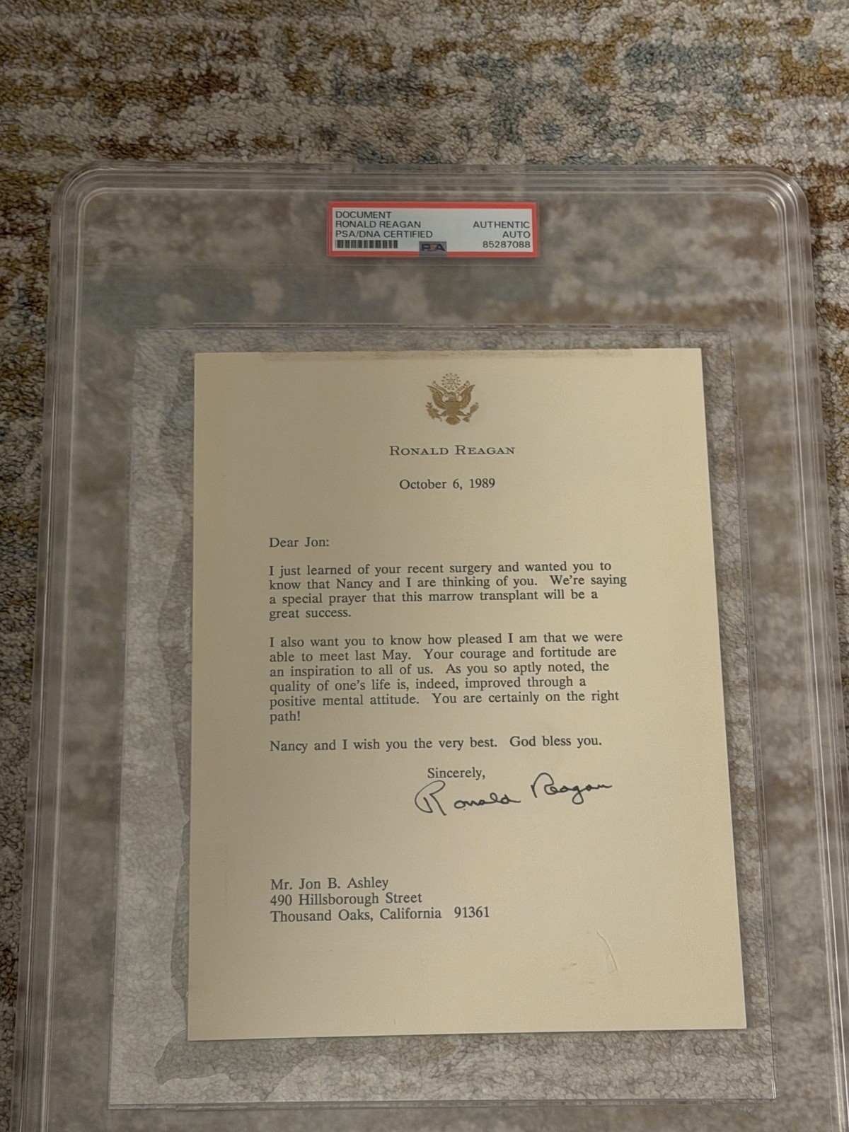 RONALD REAGAN * PSA/DNA Autograph Personal Letter SIGNED * 1989 RONALD REAGAN * PSA/DNA Autograph Personal Letter SIGNED * 1989