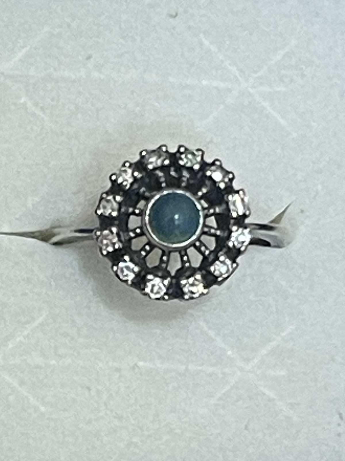 Vintage Russian Soviet Sterling Silver 925 Ring Turquoise , Women's Jewelry 9.5