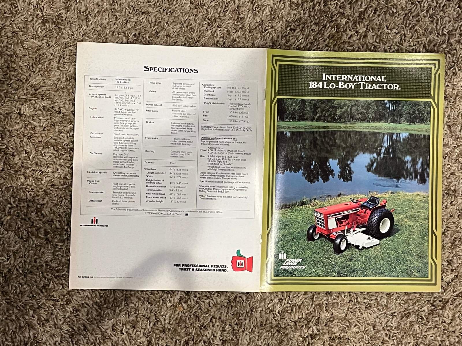 34 1977 INTERNATIONAL 184 LO-BOY TRACTOR BROCHURE 34 1977 INTERNATIONAL 184 LO-BOY TRACTOR BROCHURE