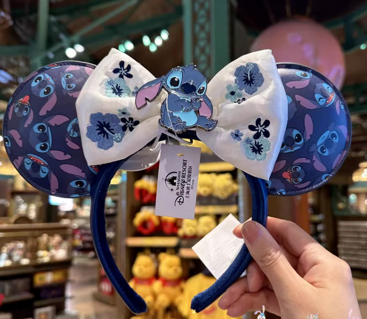 Authentic Disney Summer Stitch Headband Ears Headband Shanghai Disneyland Authentic Disney Summer Stitch Headband Ears Headband Shanghai Disneyland