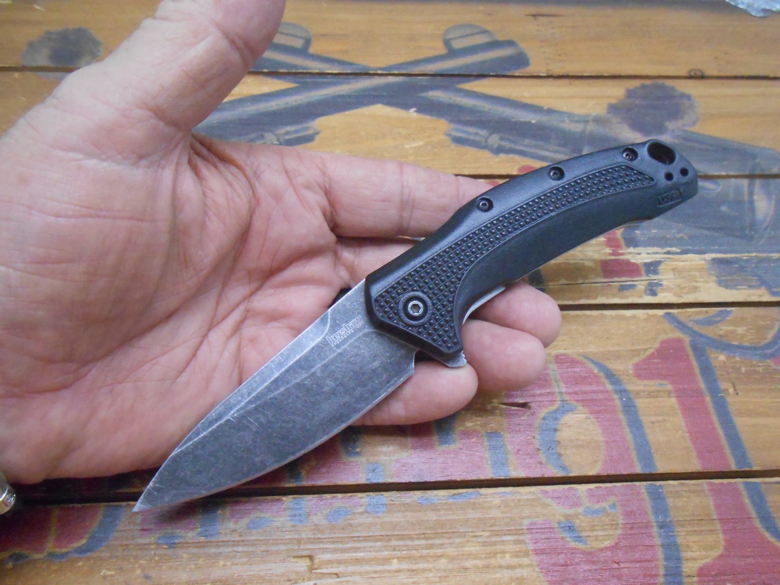 Kershaw Link 1776BW Speedsafe Pocket Knife Plain Edge Blade USA