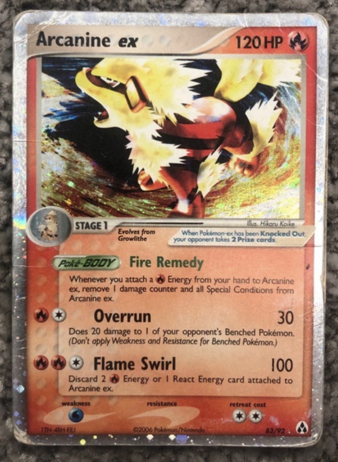 Pokemon Card-Arcanine Ex-83/92-ENG-Ex Legend Maker -Holo-PL