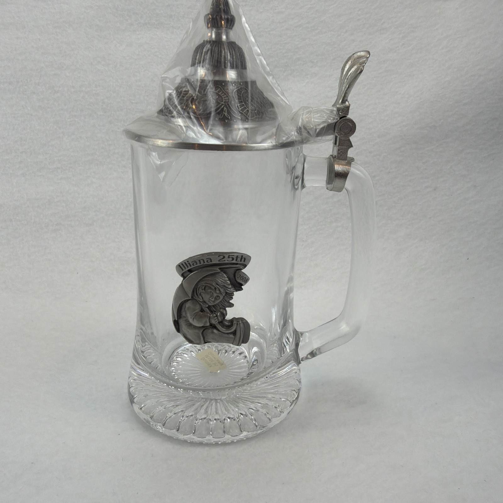 Vintage Domex Glass Beer Stein with Pewter Lid Made in Germany 2008 Iliana 25th Vintage Domex Glass Beer Stein with Pewter Lid Made in Germany 2008 Iliana 25th