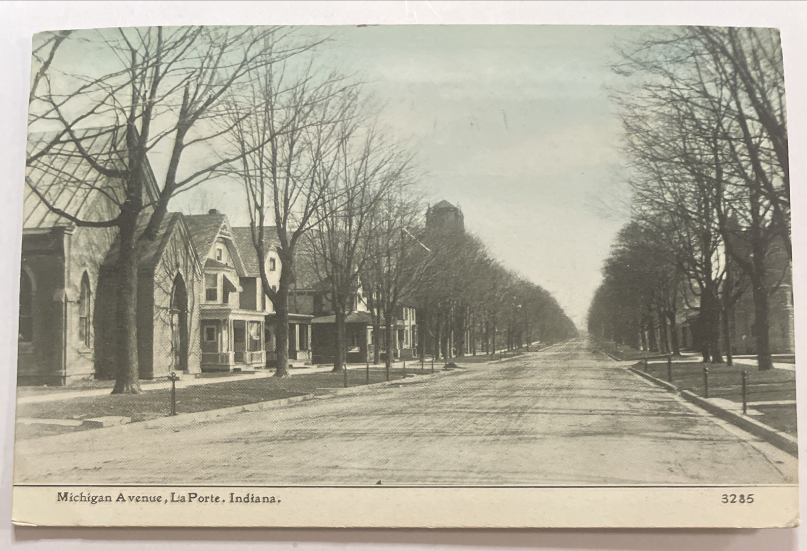 1910 La Porte Indiana Michigan Avenue Residential Street Scene Vintage Postcard