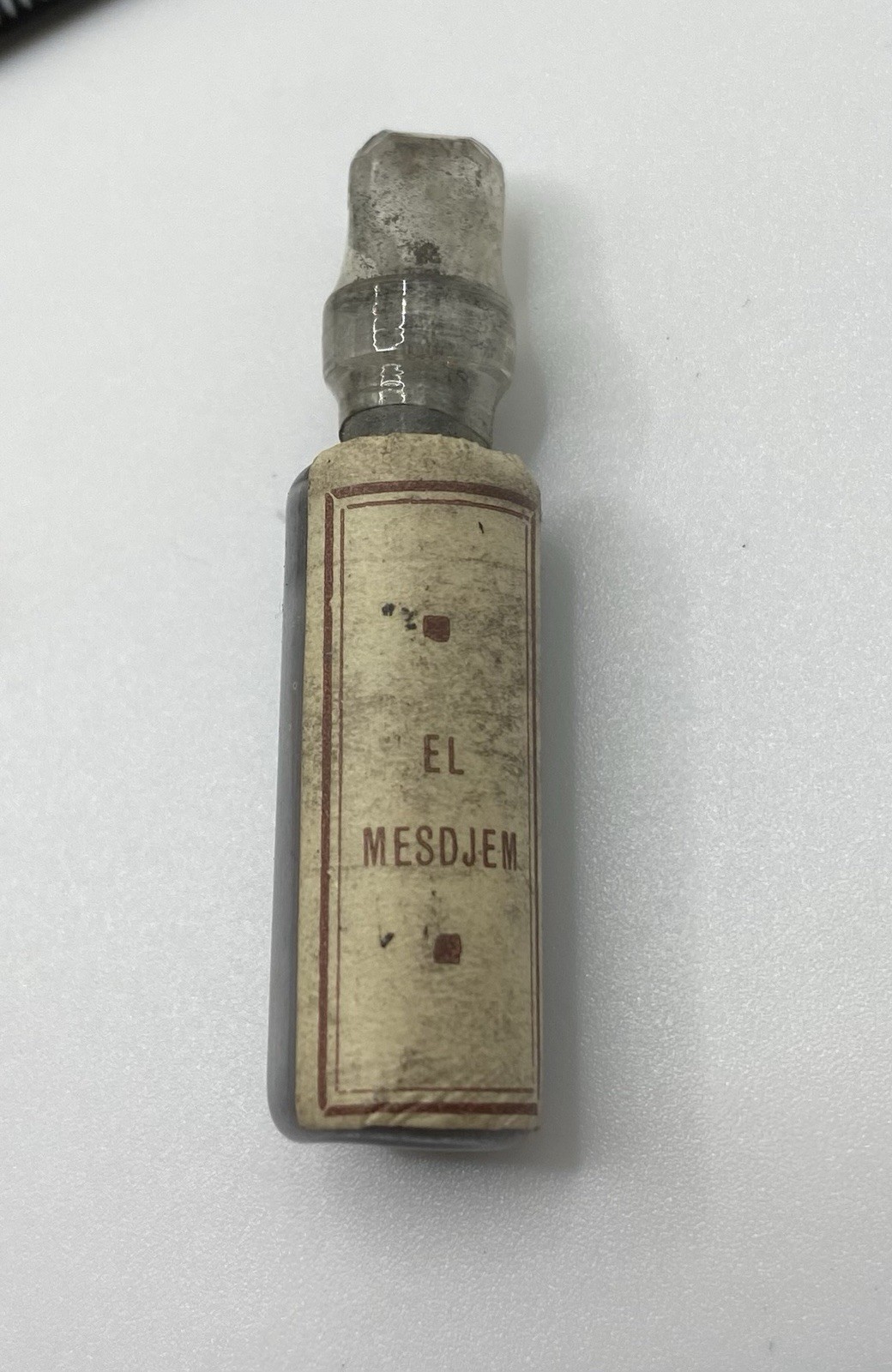 Antique El. Mesdjem Dorin Paris Mascara Powder Apothecary Bottle SM RARE 1920s