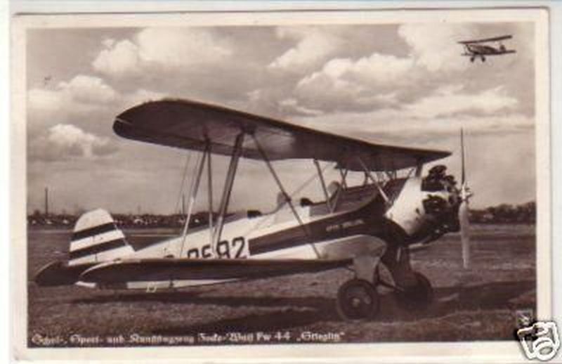 29198 Postcard Aircraft Focke Wulf Fw 44 \