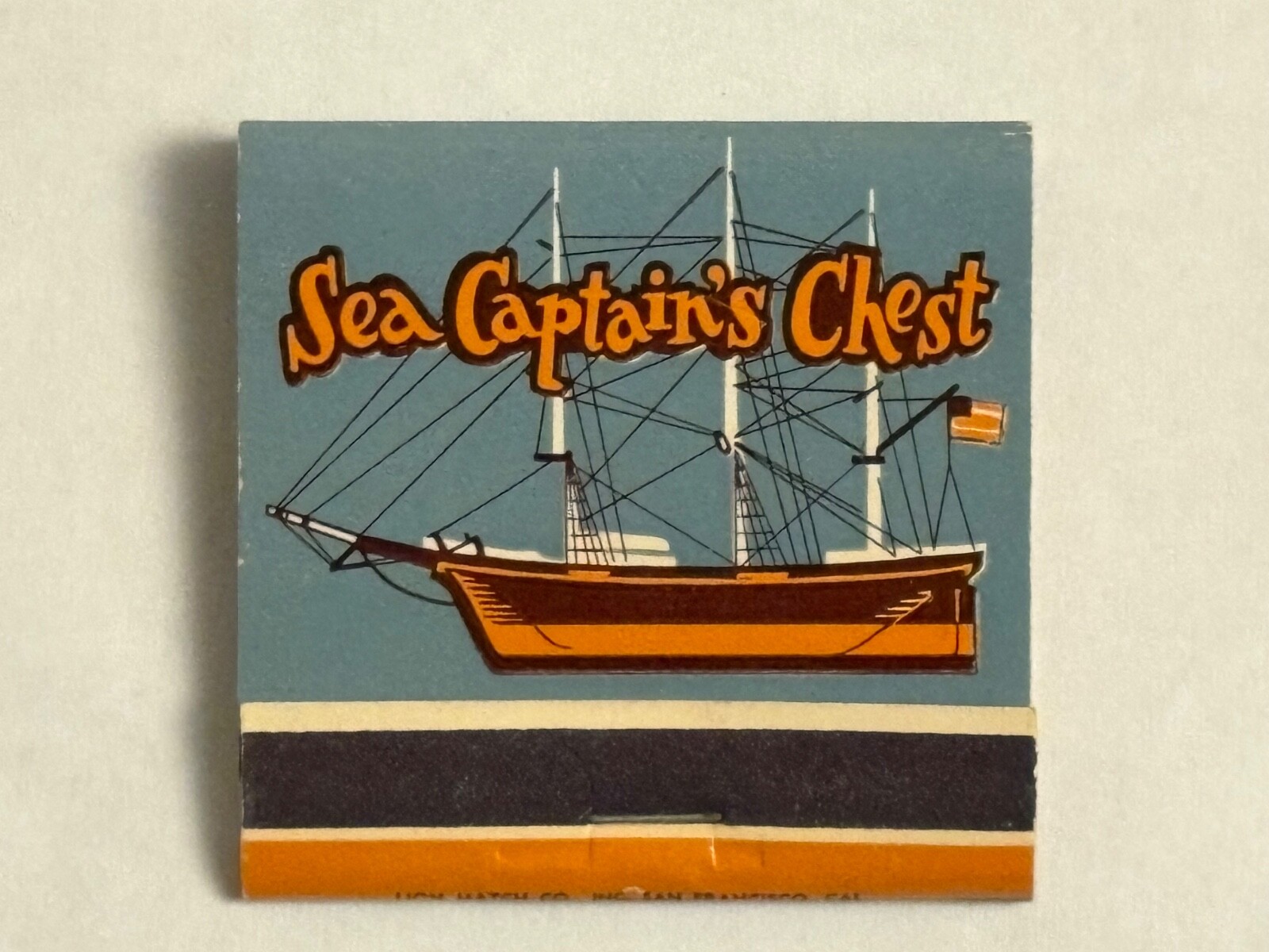 Sea Captain’s Chest Full Feature Matchbook Souvenirs Fisherman’s Wharf San Fran