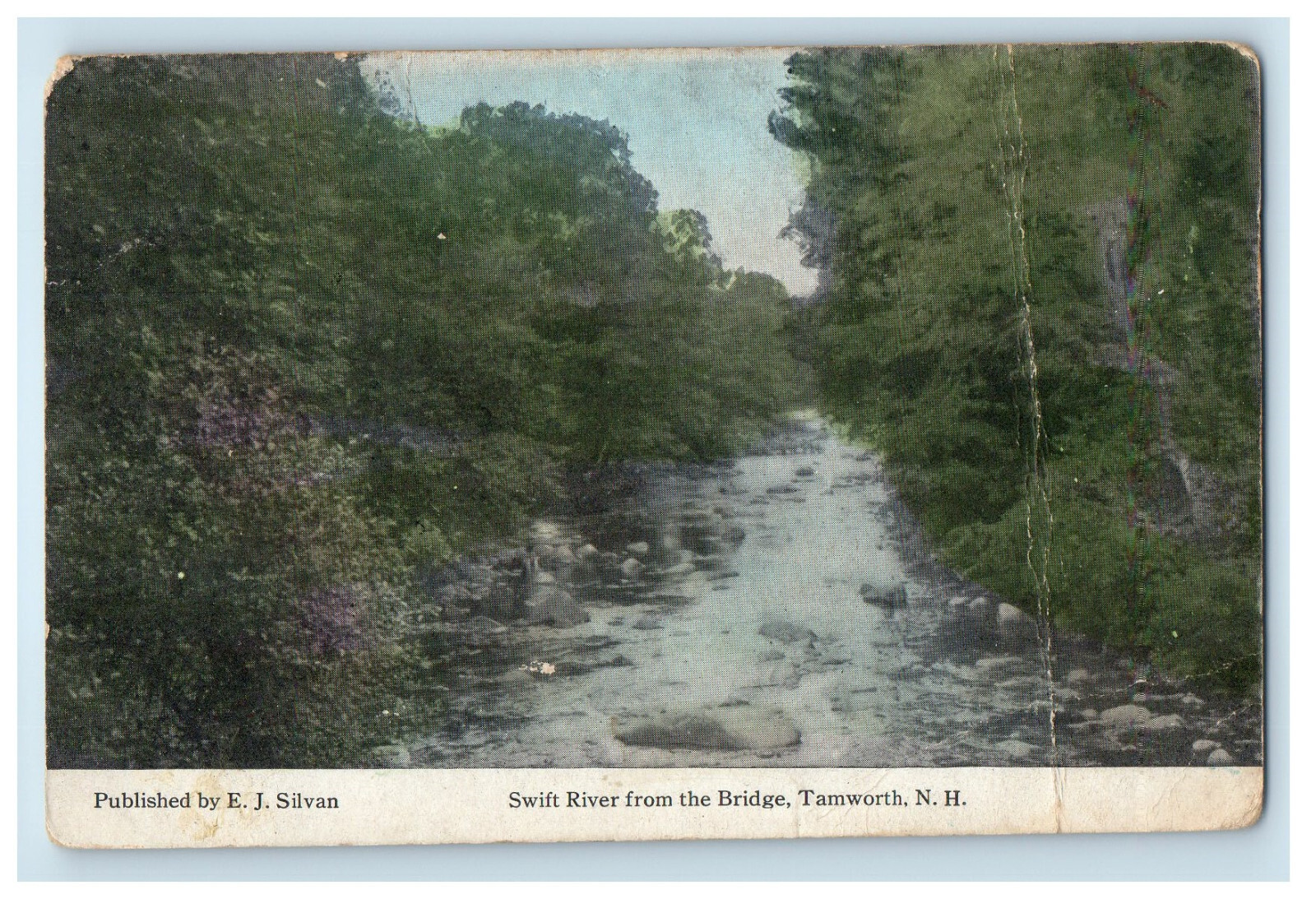 1913 Swift River from the Bridge, Tamworth, New Hampshire NH Antique Postcard