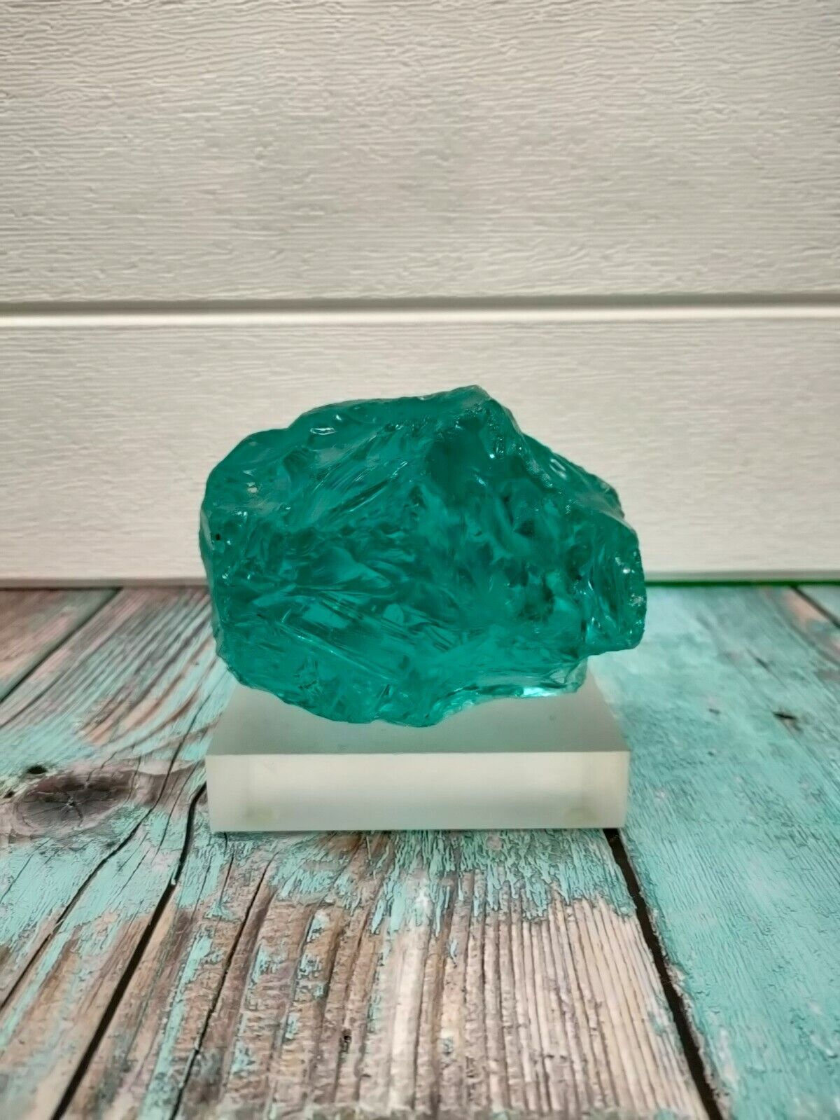 Andara Crystal Rough New Surface Aqua Blue 965gr with base for Decoration