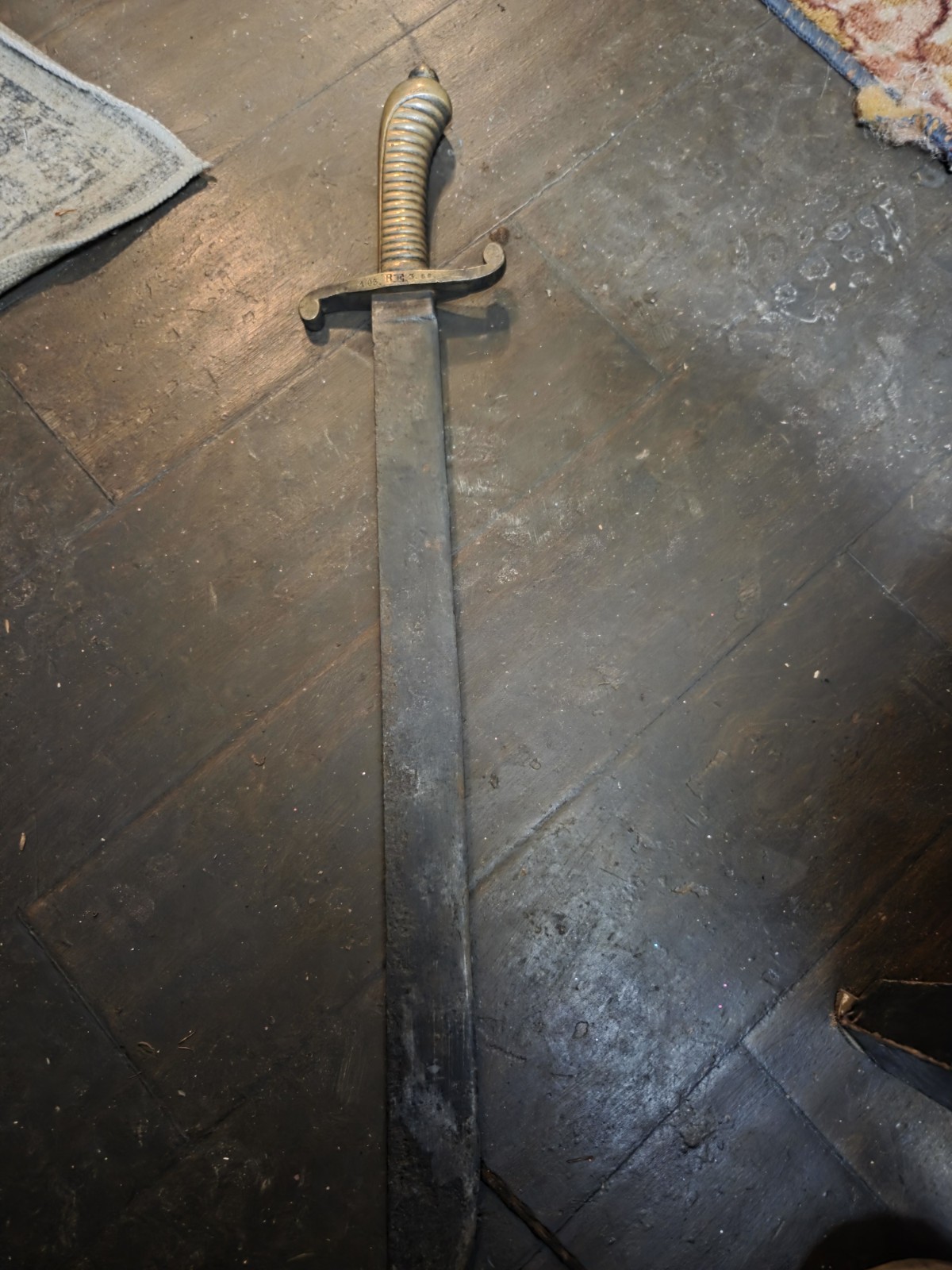 Original Very Rare German Antique 19 Century Short Sword with Leather Sheath Original Very Rare German Antique 19 Century Short Sword with Leather Sheath
