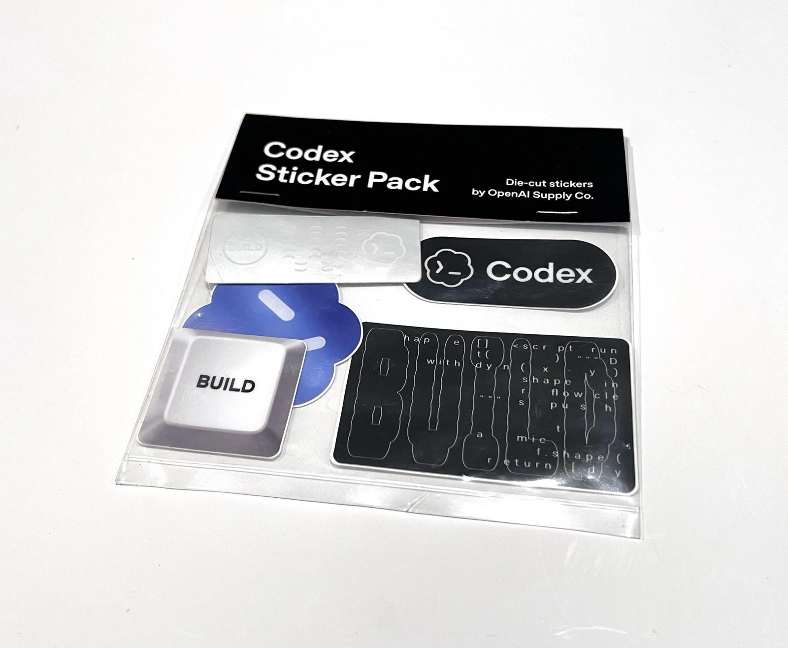 Official OpenAI Codex Sticker Pack - AI Build - 5 Stickers - Rare Collectible