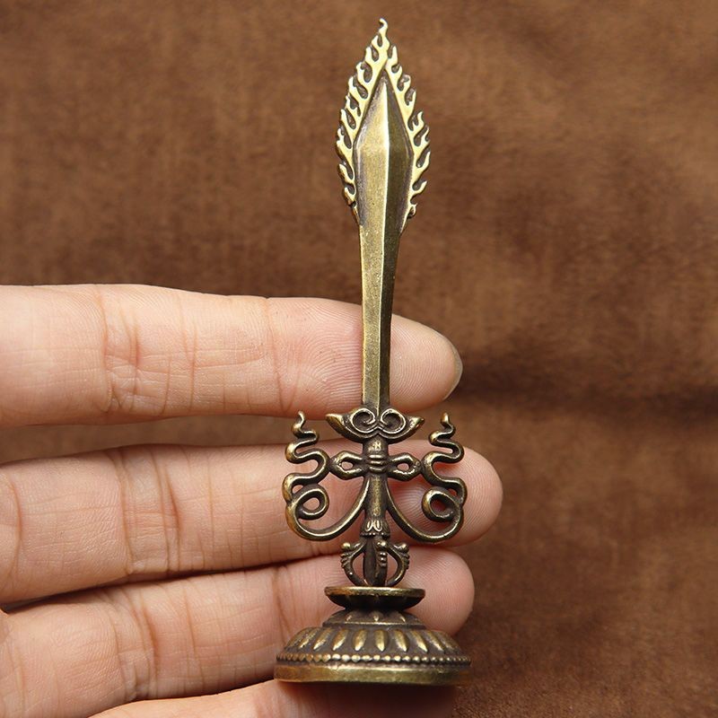 Brass Manjushri Buddhist Altar Statue Esoteric Ritual Desktop Decor