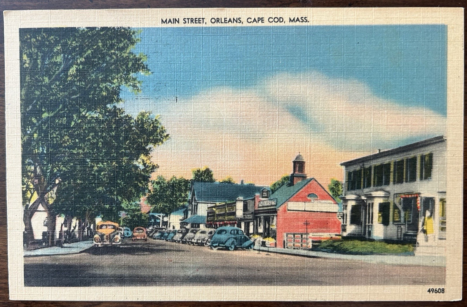 ORLEANS MA MASS~Main Street~Cape Cod~1959 Linen Postcard