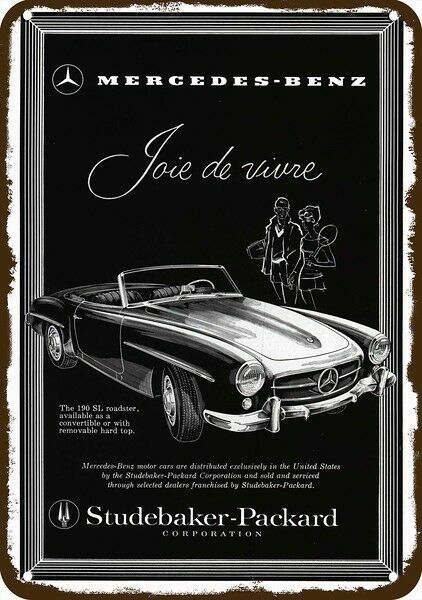 1958 MERCEDES BENZ 190SL ROADSTER Car Vintage-Look DECORATIVE REPLICA METAL SIGN 1958 MERCEDES BENZ 190SL ROADSTER Car Vintage-Look DECORATIVE REPLICA METAL SIGN