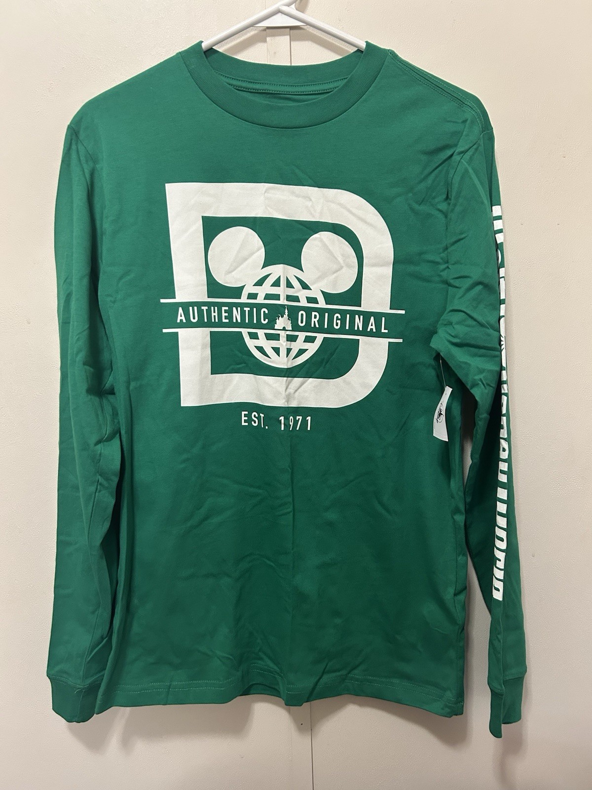 Disney Green Long Sleeve Tee Unisex Size S NWT