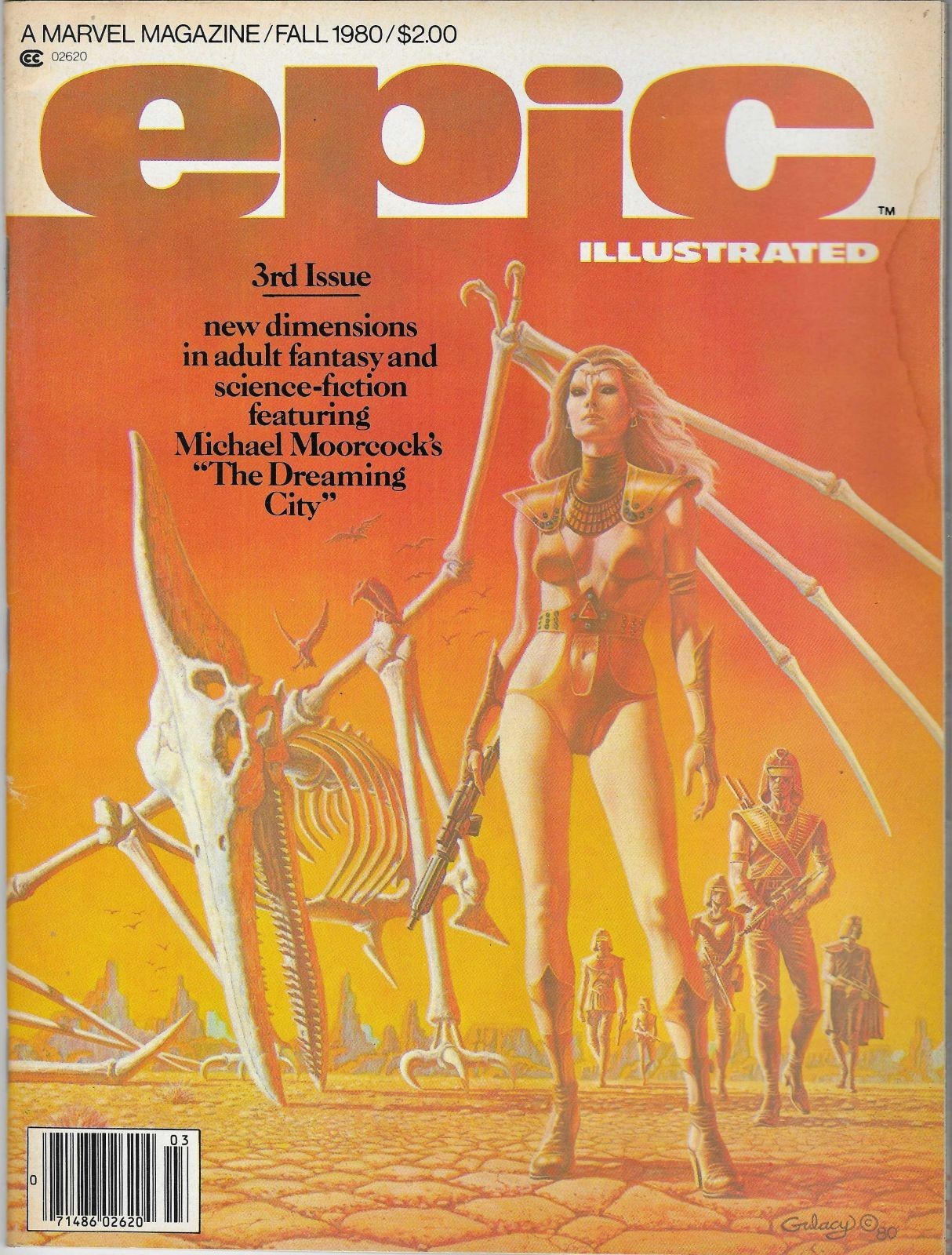 EPIC ILLUSTRATED #3, FALL 1980 VERY FINE CONDITION PAUL GULACY COVER