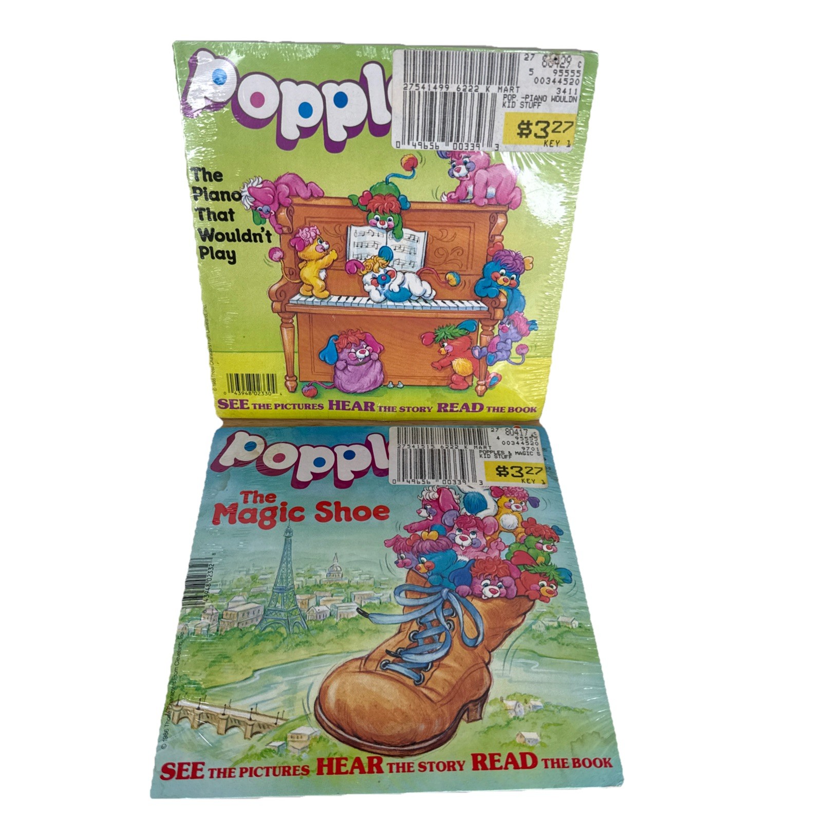 Vtg New Book & Vinyl Record Read Along 1980s Lot Popples Magic Shoe Rare HTF
