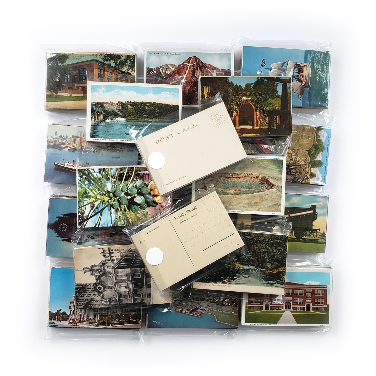 60 Unused Vintage Postcards Lot - Unposted Random Blank Midcentury Travel Views