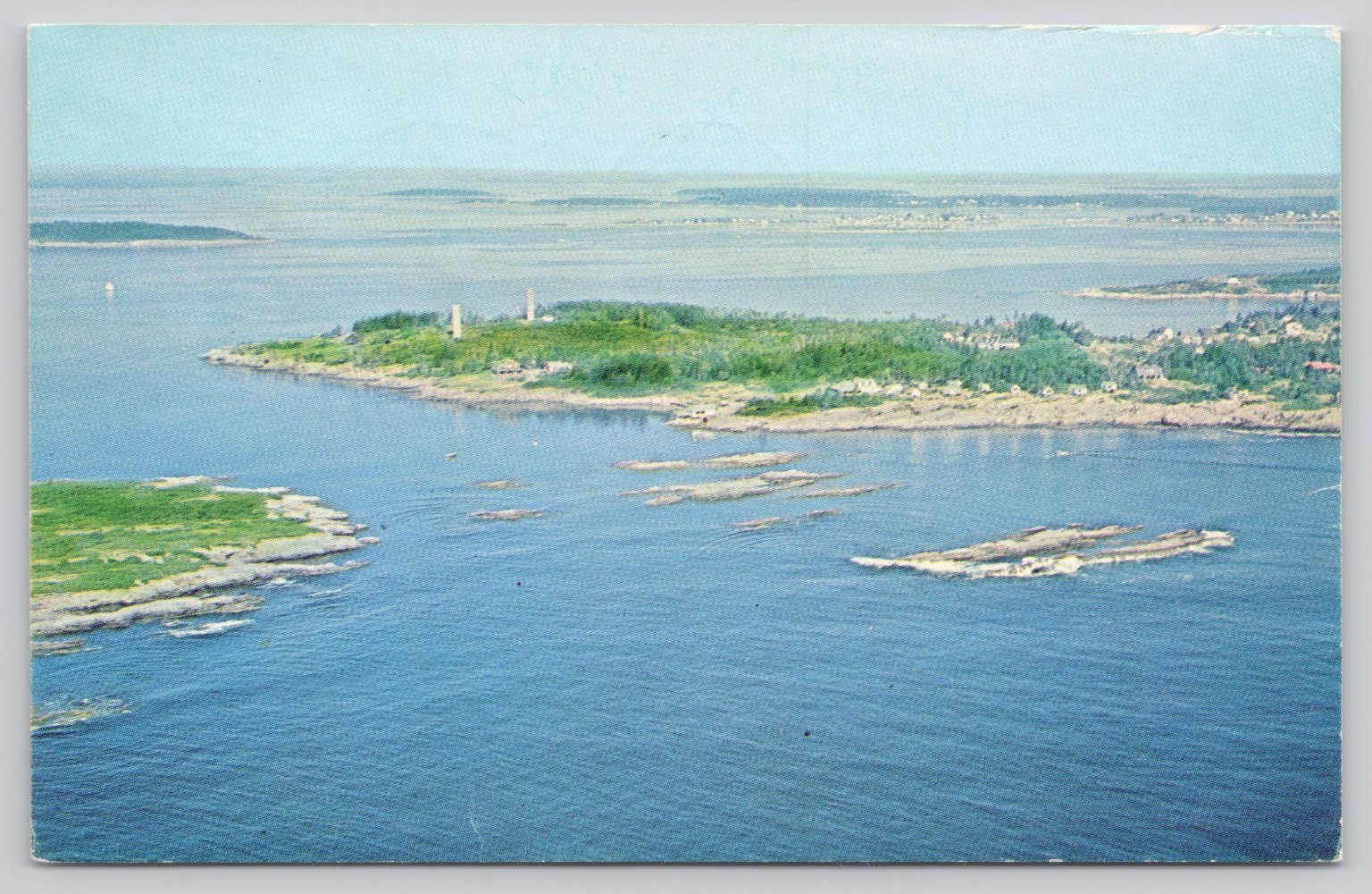 Bailey Island Maine Aerial View Land's End Lighthouse Vintage Postcard 1968 Bailey Island Maine Aerial View Land's End Lighthouse Vintage Postcard 1968