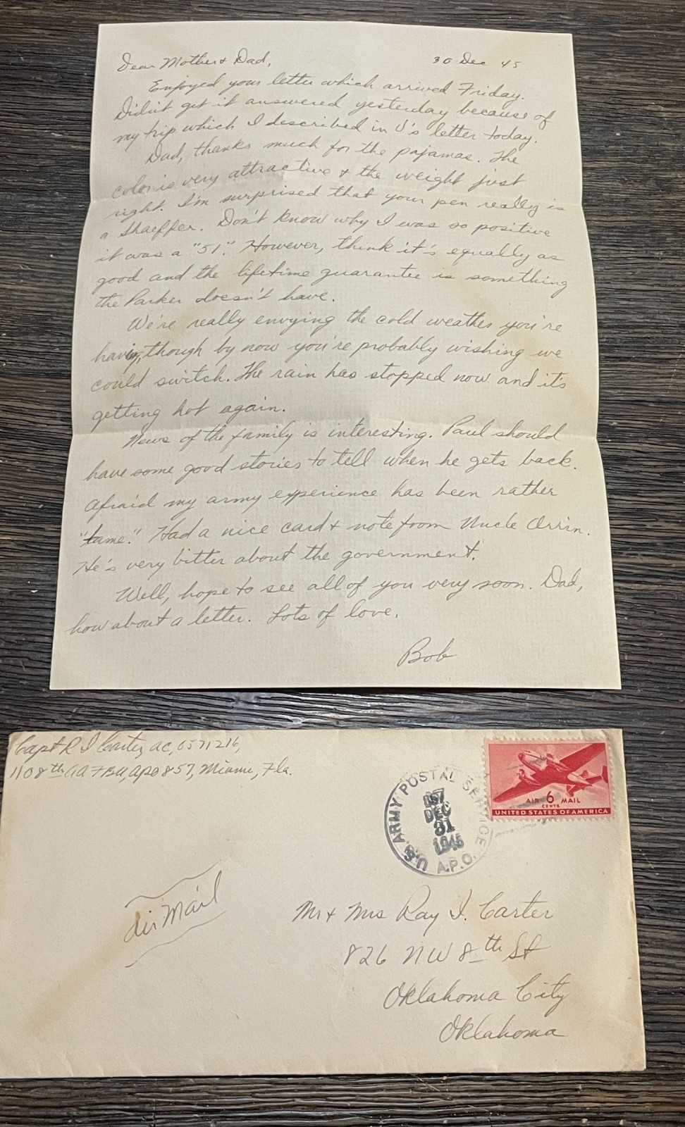 1945 WWII Army Captain Letter Comparison Parker 51 vs Sheaffer VTG Fountain Pens