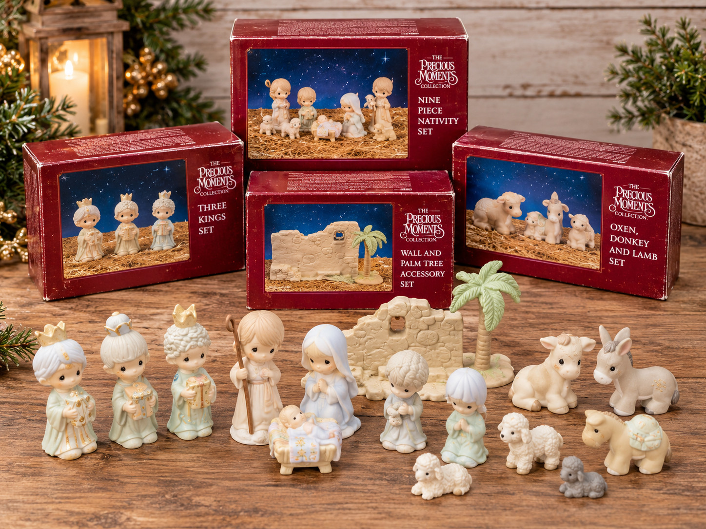 VIntage 1989 Enesco Precious Moments Miniature Hand-Painted Pewter Nativity
