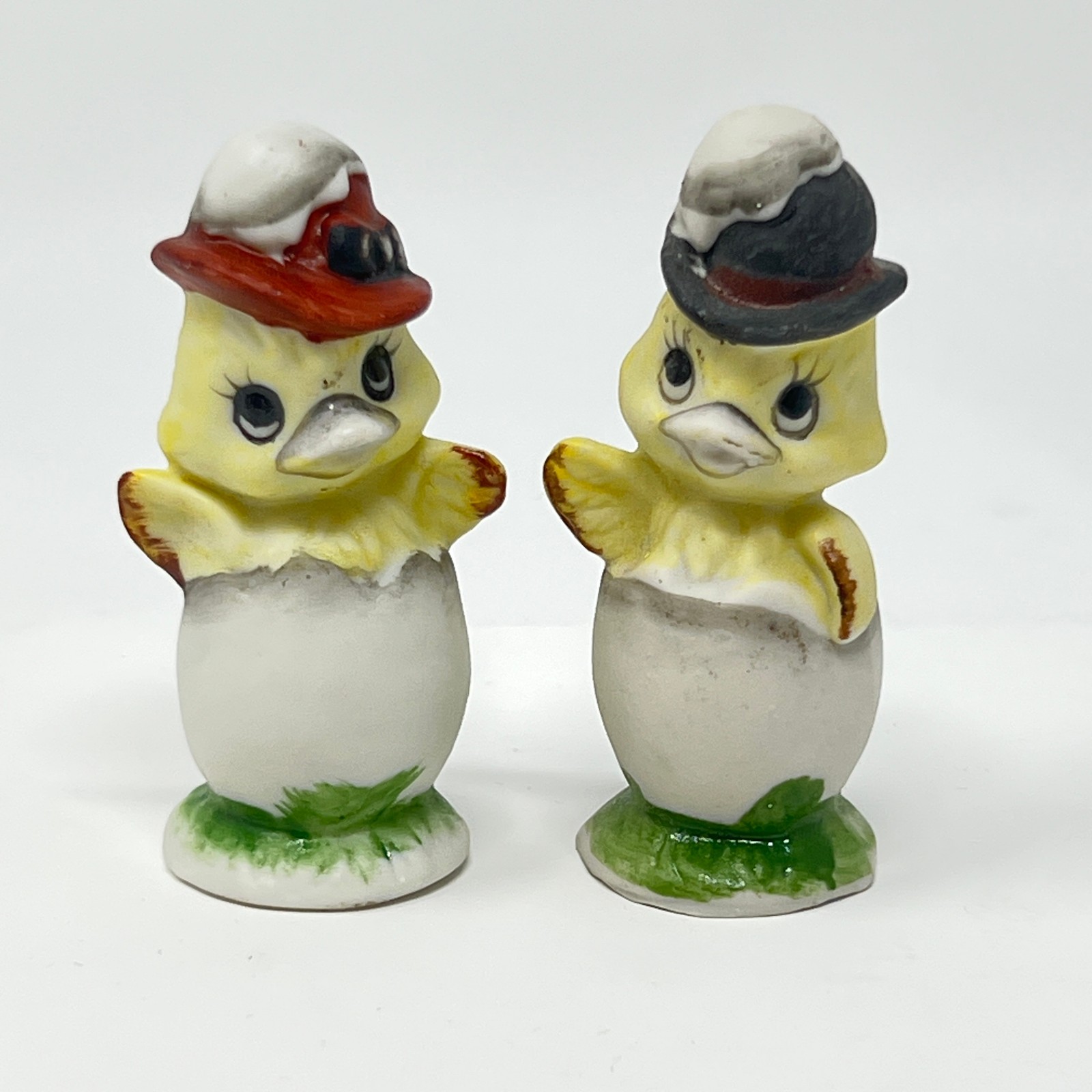 VTG 60s Frankel Bisque Porcelain Anthropomorphic Chick Figurines Easter Taiwan VTG 60s Frankel Bisque Porcelain Anthropomorphic Chick Figurines Easter Taiwan