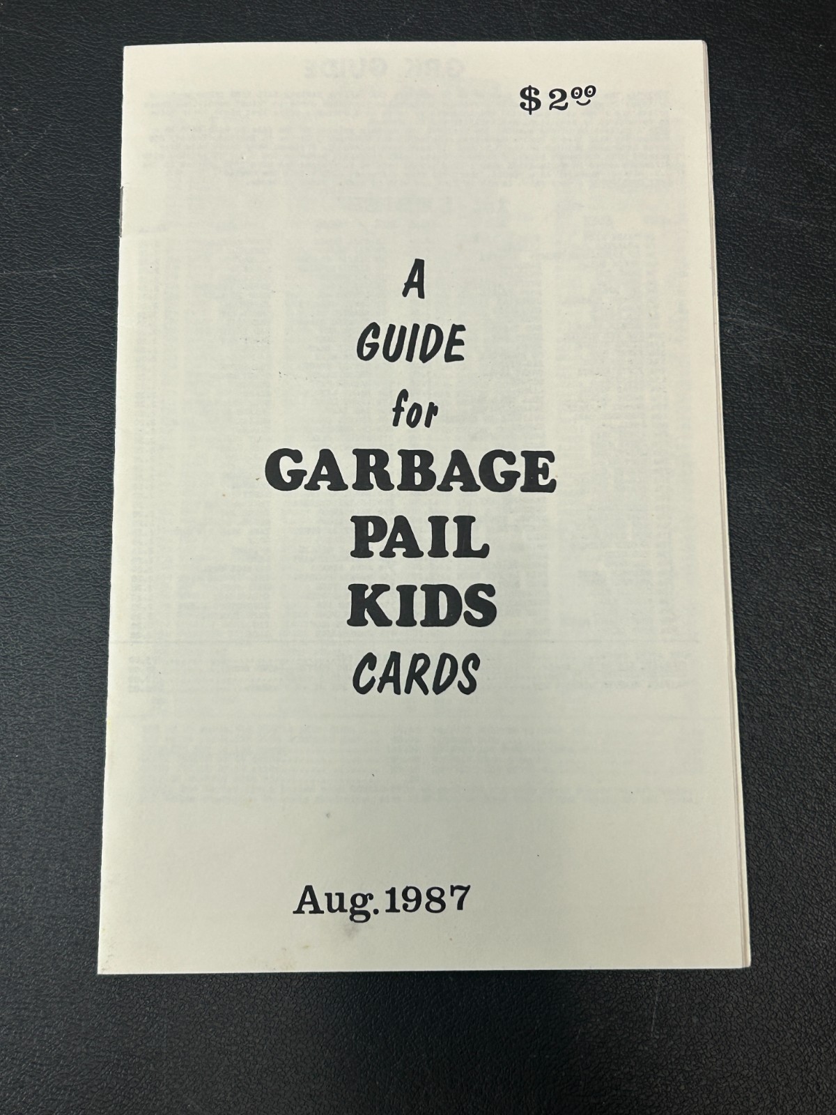 A Guide to Garbage Pail Kids Cards August 1987 Price Guide Vintage OS1 OS2 Topps A Guide to Garbage Pail Kids Cards August 1987 Price Guide Vintage OS1 OS2 Topps